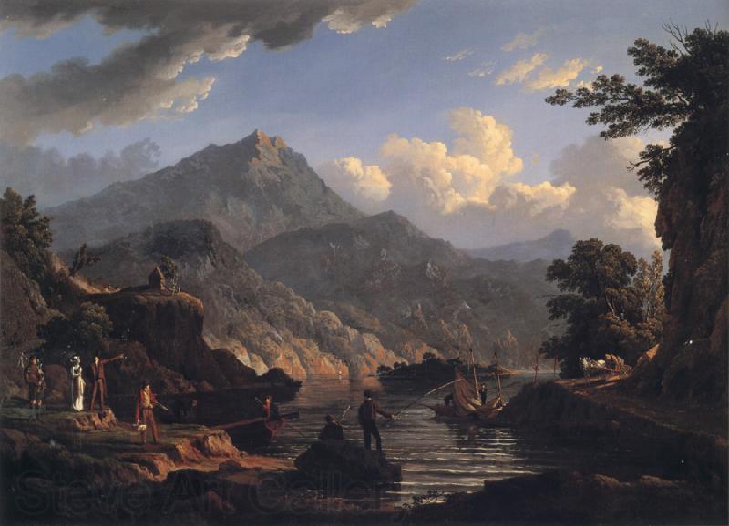 John Knox Landscape with Tourists at Loch Katrine Spain oil painting art